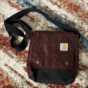 Carhartt Men's Burgundy and Black Messenger Bag